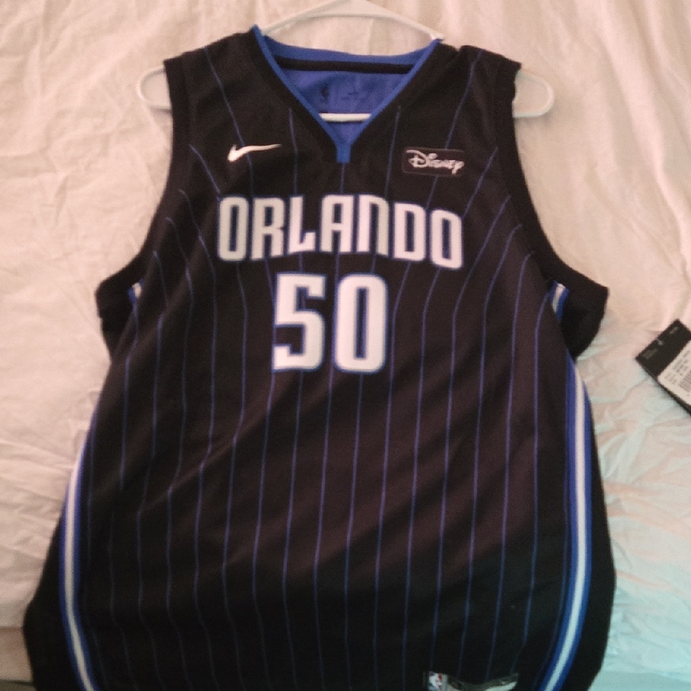 Nike Black and Blue Basketball Jersey